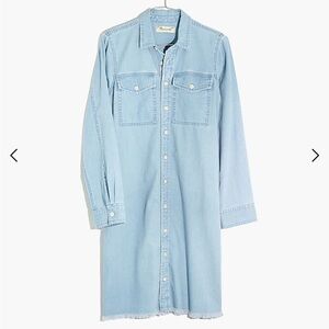 Madewell raw-hemmed denim shirt dress